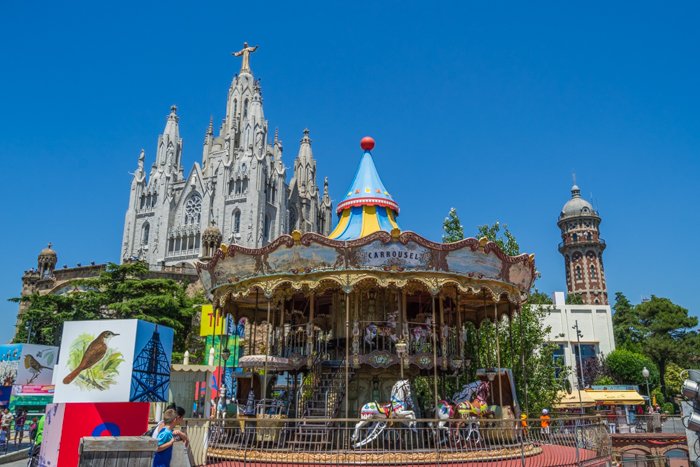 An amusement park by Tibidabo in Barcelona, pictures of barcelona spain 