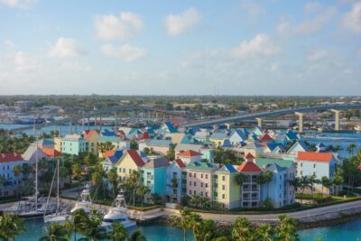 Aerial view of the city of Nassau, Bahamas