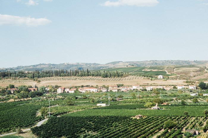 A retouched photo of the Italian countryside as seen from the train.