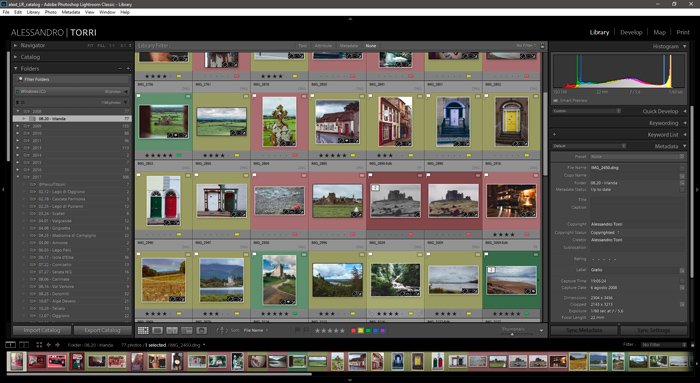 Screenshot of well culled images in Lightroom tips